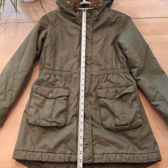 Gap Kids Winter Coat Jacket with fixed hoodie Youth sized XXL Green in color. - Picture 10 of 16
